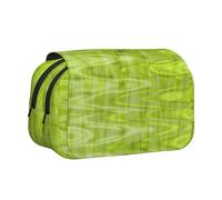YXDVPALNE Motif Abstrait Vert Citron Frais Trousse à Crayons Portable à Double Coque avec Fermeture éclair