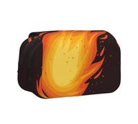 YXDVPALNE Motif de Flamme de Boule de feu Rouge tombante Trousse à Crayons Portable à Double Coque avec Fermeture éclair