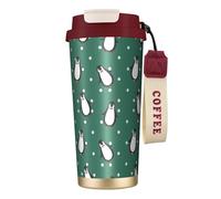 YXDVPALNE Motif de pingouin mignon,Tasse à café isotherme en acier inoxydable 316 avec cordon, 500 ml, idéale pour les voyages en voiture