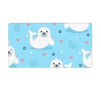 YXDVPALNE Motif Phoque et Morse,Tapis de Souris de Bureau Grand Format avec Base antidérapante en Caoutchouc, 40 x 70 cm