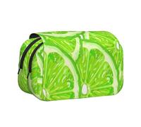 YXDVPALNE Motif Vert Citron Trousse à Crayons Portable à Double Coque avec Fermeture éclair