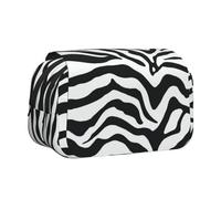 YXDVPALNE Motif zèbre Noir et Blanc Trousse à Crayons Portable à Double Coque avec Fermeture éclair