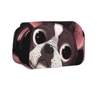 YXDVPALNE Nature du Boston Terrier Trousse à Crayons Portable à Double Coque avec Fermeture éclair