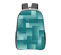 YXDVPALNE N'importe quelle couleur avec des blocs de dégradé bleu sarcelle,16 pouces Sac à dos décontracté Sac à dos transparent Sac d'école résistant à l'eau