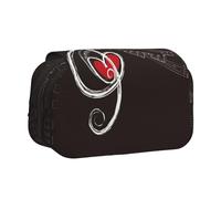 YXDVPALNE Notes de Musique d'amour Trousse à Crayons Portable à Double Coque avec Fermeture éclair