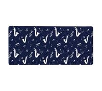 YXDVPALNE Notes de Musique Saxophones,Tapis de Souris Grand Format pour Ordinateur, avec Base antidérapante en Caoutchouc, 40 x 90 cm
