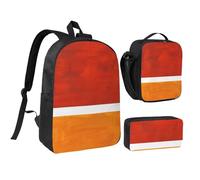YXDVPALNE Ocre jaune orangé brûlé,Ensemble de 3 sacs à dos, sac à lunch et trousse pour étudiant