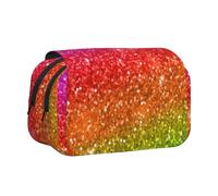 YXDVPALNE Paillettes colorées Trousse à Crayons Portable à Double Coque avec Fermeture éclair