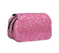 YXDVPALNE Paillettes Roses Trousse à Crayons Portable à Double Coque avec Fermeture éclair