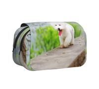 YXDVPALNE Parc Bichon Frise Animaux Chiens Bichon Frise Chiens Trousse à Crayons Portable à Double Coque avec Fermeture éclair