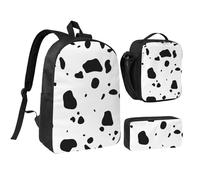 YXDVPALNE Peau Dalmatiens Chien Taches Animal Animaux Faune Dalmatien,Ensemble de 3 sacs à dos, sac à lunch et trousse pour étudiant