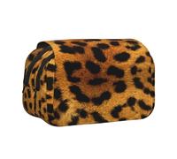 YXDVPALNE Peau de léopard Animal Trousse à Crayons Portable à Double Coque avec Fermeture éclair