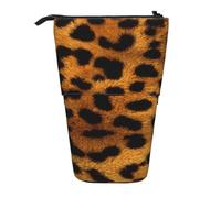 YXDVPALNE Peau de léopard Animal,Trousse à Crayons télescopique, Porte-Crayons avec Pochette à Crayons zippée