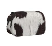 YXDVPALNE Peau de Vache Abstraite Afrique Animal Noir Trousse à Crayons Portable à Double Coque avec Fermeture éclair