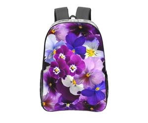 YXDVPALNE Pensée graphique Fleurs de printemps de Pâques,16 pouces Sac à dos décontracté Sac à dos transparent Sac d'école résistant à l'eau
