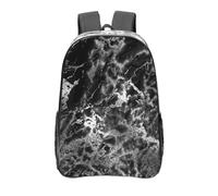 YXDVPALNE Pierre de marbre noir, argent, graphite, gris,16 pouces Sac à dos décontracté Sac à dos transparent Sac d'école résistant à l'eau