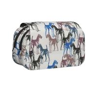 YXDVPALNE Pochoir Airedale Terriers Trousse à Crayons Portable à Double Coque avec Fermeture éclair