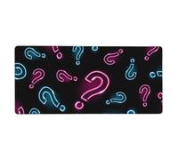 YXDVPALNE Point d'interrogation néon sans Couture,Tapis de Souris Grand Format pour Ordinateur, avec Base antidérapante en Caoutchouc, 40 x 90 cm