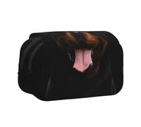 YXDVPALNE Portrait d'un Chien Rottweiler Trousse à Crayons Portable à Double Coque avec Fermeture éclair