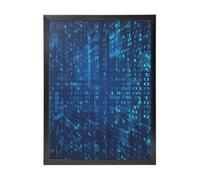 YXDVPALNE Programmeur Code binaire bleu,Impressions d'art mural, cadre noir, peinture décorative à suspendre pour la maison, 30 x 40 cm