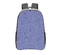 YXDVPALNE Programmeur Code informatique binaire violet,16 pouces Sac à dos décontracté Sac à dos transparent Sac d'école résistant à l'eau