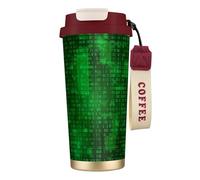 YXDVPALNE Programmeur de codage de données binaires,Tasse à café isotherme en acier inoxydable 316 avec cordon, 500 ml, idéale pour les voyages en voiture