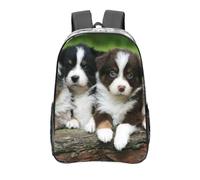 YXDVPALNE Quatuor de petits chiots berger australien,16 pouces Sac à dos décontracté Sac à dos transparent Sac d'école résistant à l'eau