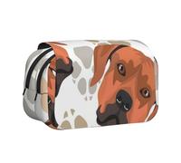 YXDVPALNE Rhodesian Ridgeback avec Amour Trousse à Crayons Portable à Double Coque avec Fermeture éclair