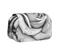 YXDVPALNE Rose Noire et Blanche Trousse à Crayons Portable à Double Coque avec Fermeture éclair