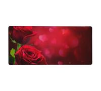 YXDVPALNE Rose Rouge imprimée,Tapis de Souris Grand Format pour Ordinateur, avec Base antidérapante en Caoutchouc, 40 x 90 cm