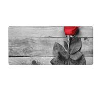 YXDVPALNE Rose Rouge imprimée,Tapis de Souris Grand Format pour Ordinateur, avec Base antidérapante en Caoutchouc, 40 x 90 cm