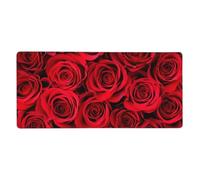 YXDVPALNE Rose Rouge,Tapis de Souris Grand Format pour Ordinateur, avec Base antidérapante en Caoutchouc, 40 x 90 cm