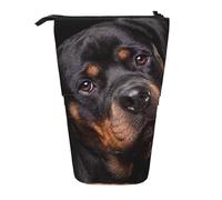YXDVPALNE Rottweiler - Aimant, confiant et fidèle,Trousse à Crayons télescopique, Porte-Crayons avec Pochette à Crayons zippée