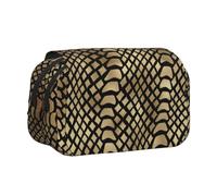 YXDVPALNE Safari Africain Noir Or Python Peau Animale Sépia Trousse à Crayons Portable à Double Coque avec Fermeture éclair