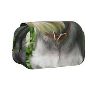 YXDVPALNE Schnauzer Nain Trousse à Crayons Portable à Double Coque avec Fermeture éclair