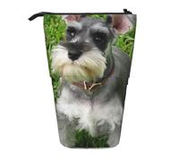 YXDVPALNE Schnauzer Nain,Trousse à Crayons télescopique, Porte-Crayons avec Pochette à Crayons zippée