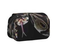 YXDVPALNE Serpent Python Trousse à Crayons Portable à Double Coque avec Fermeture éclair
