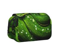 YXDVPALNE Serpent Reptile Vert Trousse à Crayons Portable à Double Coque avec Fermeture éclair