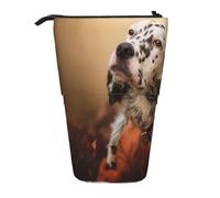 YXDVPALNE Setter Anglais Automne Animaux de Compagnie Chiots Chiens Anglais,Trousse à Crayons télescopique, Porte-Crayons avec Pochette à Crayons zippée