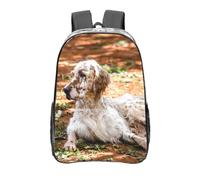 YXDVPALNE Setter anglais Automne Animaux domestiques Chiens Anglais,16 pouces Sac à dos décontracté Sac à dos transparent Sac d'école résistant à l'eau
