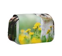 YXDVPALNE Shih Tzu Petits Chiens Mignons Chiots bouclés Animaux de Compagnie Champ Trousse à Crayons Portable à Double Coque avec Fermeture éclair