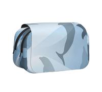 YXDVPALNE Silhouette de Dauphin Trousse à Crayons Portable à Double Coque avec Fermeture éclair