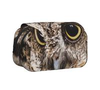 YXDVPALNE Tête de Hibou Trousse à Crayons Portable à Double Coque avec Fermeture éclair