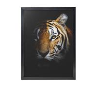 YXDVPALNE Tête de tigre imprimée en noir,Impressions d'art mural, cadre noir, peinture décorative à suspendre pour la maison, 30 x 40 cm