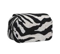 YXDVPALNE Texture de Fourrure de zèbre Trousse à Crayons Portable à Double Coque avec Fermeture éclair