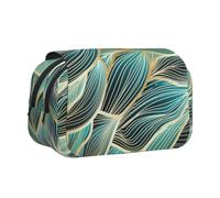 YXDVPALNE Tissage texturé Or et Vert Trousse à Crayons Portable à Double Coque avec Fermeture éclair