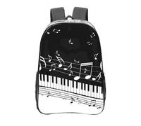 YXDVPALNE Touches de piano avec des notes de musique,16 pouces Sac à dos décontracté Sac à dos transparent Sac d'école résistant à l'eau