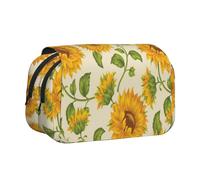 YXDVPALNE Tournesol dessiné Trousse à Crayons Portable à Double Coque avec Fermeture éclair