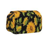 YXDVPALNE Tournesols Mignons Trousse à Crayons Portable à Double Coque avec Fermeture éclair