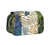 YXDVPALNE Trois Feuilles Tropicales Trousse à Crayons Portable à Double Coque avec Fermeture éclair